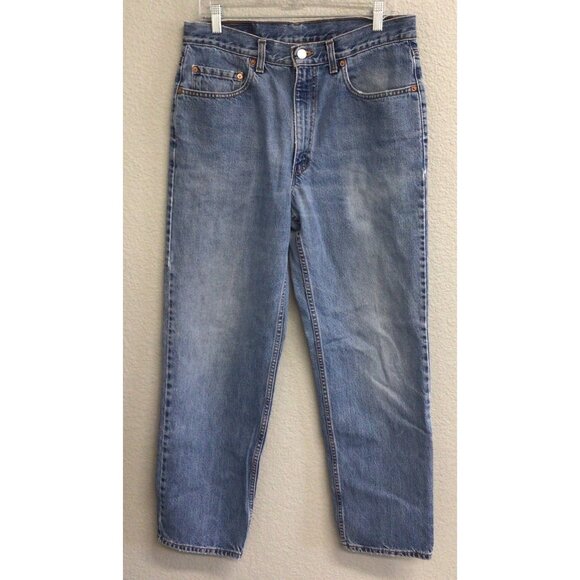 VTG Levi's 550 Jeans Mens 34 X 29.5 Blue Relaxed Fit Straight Leg Y2K DISTRESS - Picture 10 of 10